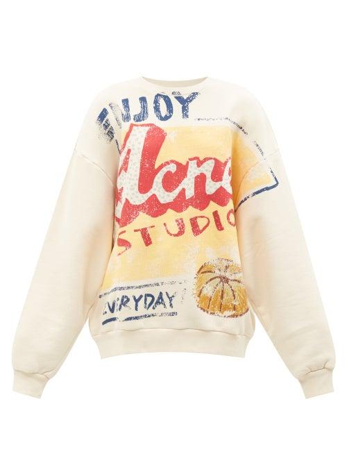 Acne Studios - Fyre Printed Loopback Cotton-jersey Sweatshirt - Womens - Cream Multi