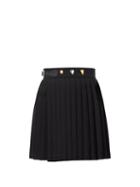 Matchesfashion.com Charles Jeffrey Loverboy - Knife-pleated Cotton-twill Mini Wrap Skirt - Womens - Black