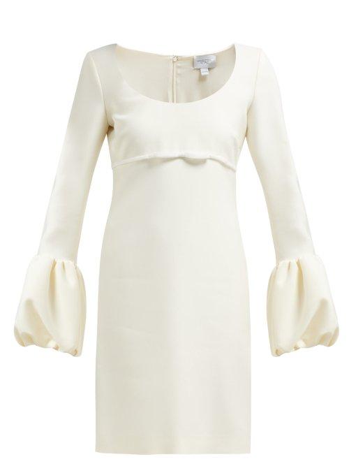 Matchesfashion.com Giambattista Valli - Scoop Neck Bubble Cuff Crepe Mini Dress - Womens - Ivory