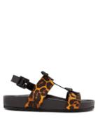 Matchesfashion.com Fabrizio Viti - Berkley Leopard Print Satin And Leather Sandals - Womens - Leopard