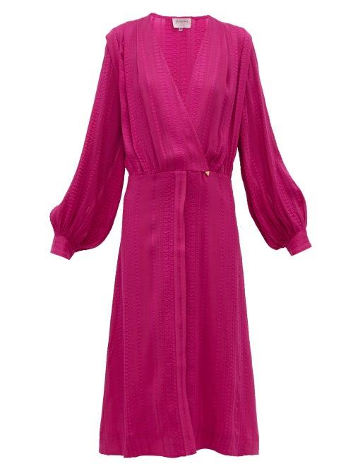 Matchesfashion.com Zeus + Dione - Rania Silk Blend Crepe Wrap Dress - Womens - Pink