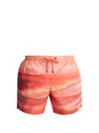 Matchesfashion.com Maran - The Horizon Print Swim Shorts - Mens - Red