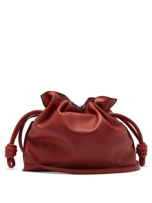 Matchesfashion.com Loewe - Flamenco Leather Clutch - Womens - Red