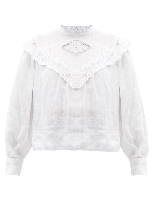 Isabel Marant Toile - Elija Dolman-sleeve Linen Blouse - Womens - White