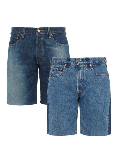 Matchesfashion.com Bless - Set Of Two Denim Shorts - Mens - Blue
