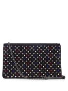 Christian Louboutin Loubiposh Spike-embellished Suede Clutch