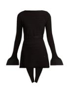 Matchesfashion.com Esteban Cortzar - Rib Knit Fluted Sweater - Womens - Black