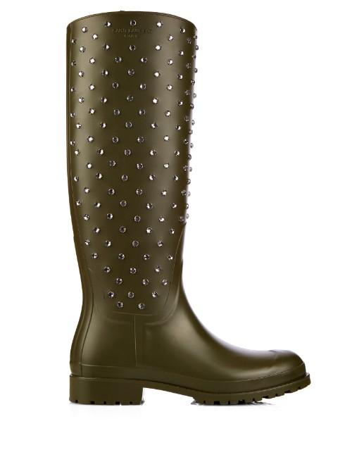 Saint Laurent Festival Studded Rubber Boots