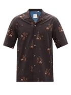 Mens Rtw Paul Smith - Cuban-collar Printed Organic Cotton-poplin Shirt - Mens - Black