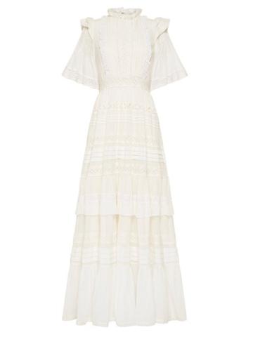 Ale Mais - Penny Pintucked Voile Dress - Womens - Ivory