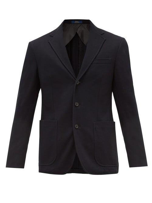 Matchesfashion.com Polo Ralph Lauren - Single-breasted Stretch-cotton Dobby Blazer - Mens - Black