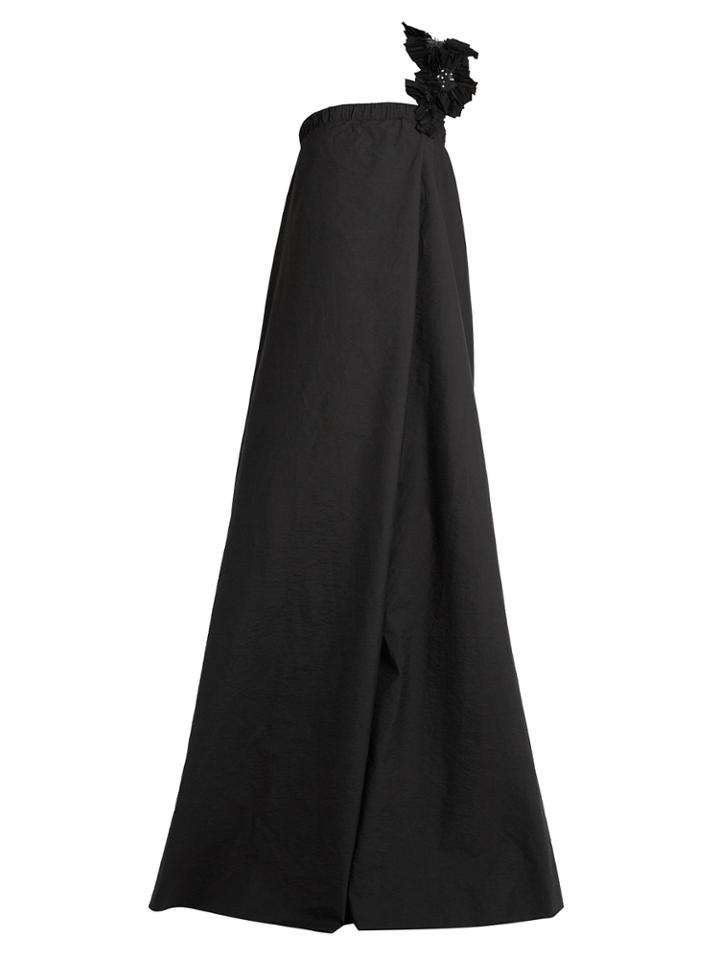 Brunello Cucinelli Strap-embellished One-shoulder Cotton Gown