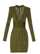 Balmain V-neck Lace-knit Dress