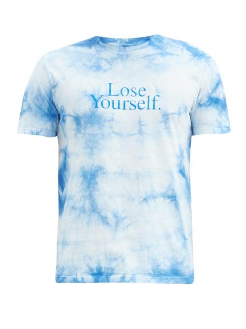 Matchesfashion.com Paco Rabanne - Lose Yourself-print Tie-dye Cotton-jersey T-shirt - Mens - Blue