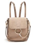 Matchesfashion.com Chlo - Faye Small Suede And Leather Backpack - Womens - Grey