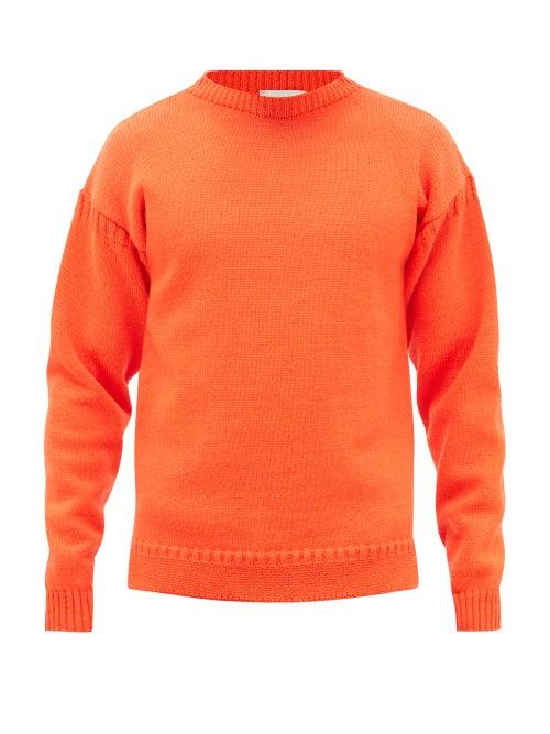 Molly Goddard - Harrison Drop-shoulder Lambswool Sweater - Mens - Orange