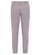 Matchesfashion.com Paul Smith - Slim Fit Cotton Blend Poplin Trousers - Mens - Purple