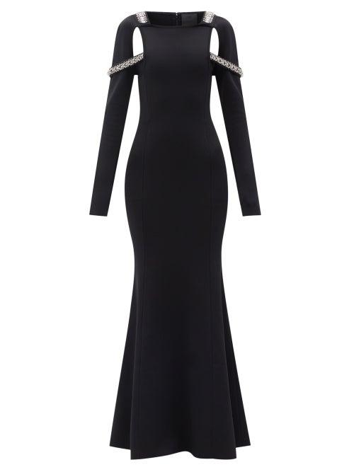 Givenchy - Chain-embellished Jersey Maxi Dress - Womens - Black