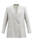 Blaz Milano - Everynight Pinstriped Linen-blend Blazer - Womens - Grey