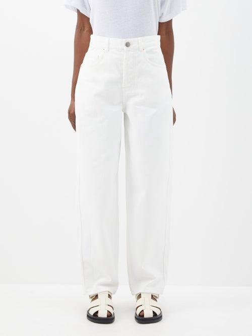 Raey - Taper Organic-cotton High-waisted Tapered Jeans - Womens - White