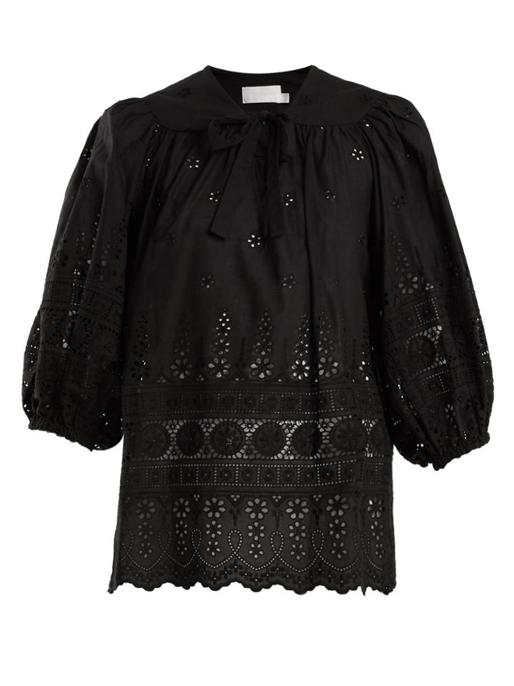 Zimmermann Kali Embroidered Cotton Top