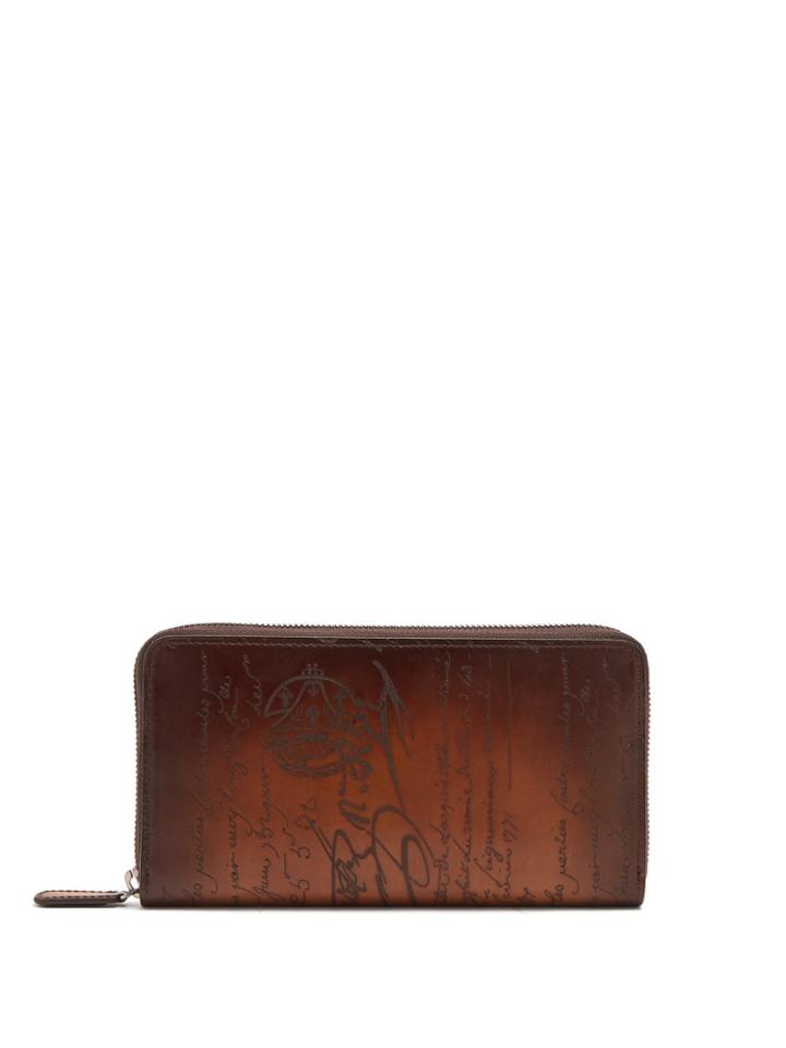 Berluti Itauba Zip-around Leather Wallet