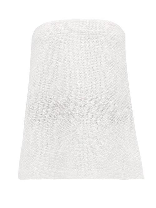 Matchesfashion.com Raey - Broderie Anglaise Cotton Blend Bandeau Top - Womens - White