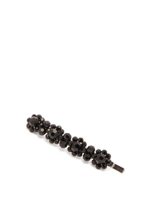 Matchesfashion.com Simone Rocha - Floral Beaded Hair Slide - Womens - Black