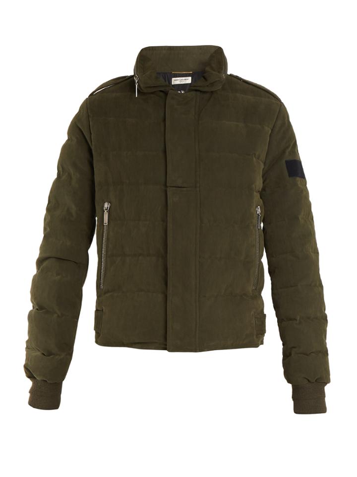 Saint Laurent High-neck Quilted Cotton-blend Jacket