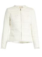 Rebecca Taylor Collarless Cotton-blend Tweed Jacket
