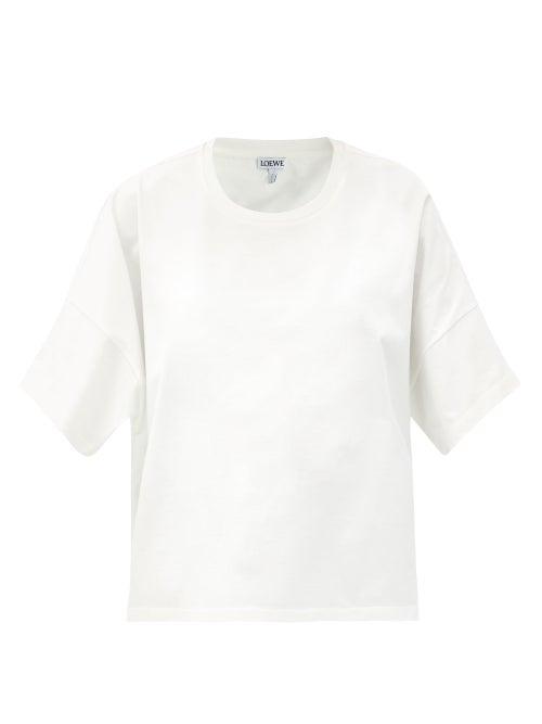 Matchesfashion.com Loewe - Logo-embroidered Oversized Cotton-jersey T-shirt - Womens - White
