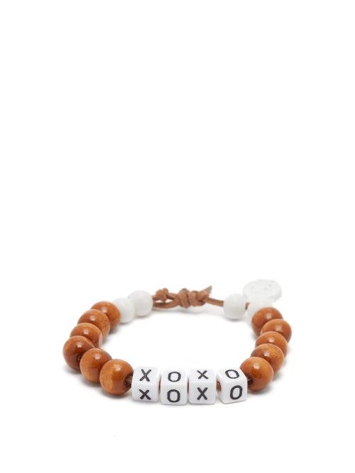 Matchesfashion.com Lauren Rubinski - Xoxo Beaded Bracelet - Womens - Brown