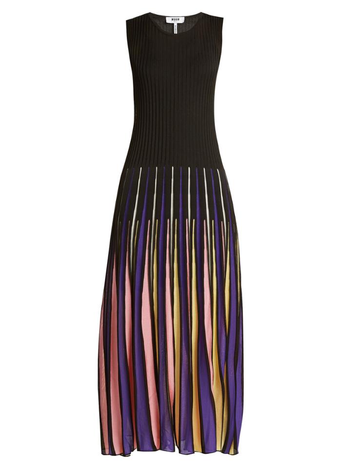 Msgm Pleated Knit Dress