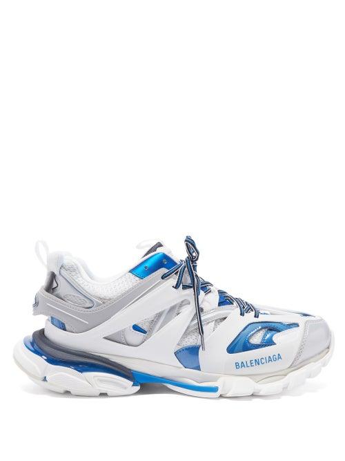 Balenciaga - Track Panelled Trainers - Mens - Blue White