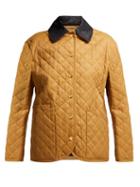 Matchesfashion.com Burberry - Dranefield Single Breasted Diamond Quilted Jacket - Womens - Beige Multi