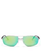 Matchesfashion.com Balenciaga - Iridescent Lens Aviator Metal Sunglasses - Mens - Silver