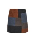 Mih Jeans Patchwork Suede Mini Skirt