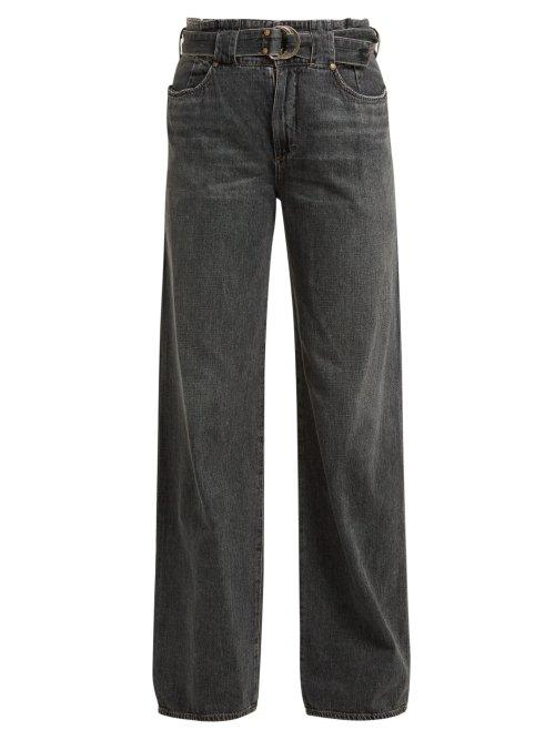 Matchesfashion.com Jean Atelier - Cinch Paperbag Waist Jeans - Womens - Grey