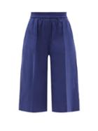 Ladies Rtw Joseph - Tan Linen-blend Twill Shorts - Womens - Navy