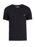 Matchesfashion.com Hecho - Crew Neck Linen T Shirt - Mens - Navy