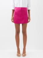 Frame - Satin Mini Skirt - Womens - Mid Pink