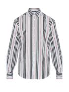 Matchesfashion.com Burberry - Icon Stripe Cotton Shirt - Mens - Blue