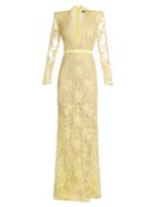 Alexander Mcqueen Deep V-neck Lace Gown