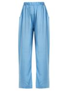Matchesfashion.com Worme - The Standard Silk Trousers - Womens - Light Blue