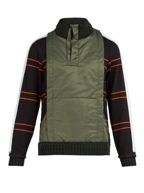 Matchesfashion.com Craig Green - Ridge Knit Cotton Blend Quarter Zip Sweatshirt - Mens - Black