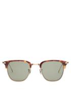 Matchesfashion.com Eyevan 7285 - Browline Square Metal Sunglasses - Mens - Brown