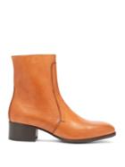 Matchesfashion.com Lemaire - Block Heel Leather Boots - Mens - Light Brown