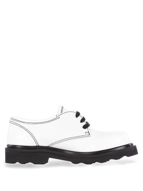 Matchesfashion.com Marni - Lace-up Polished-leather Derby Shoes - Womens - White