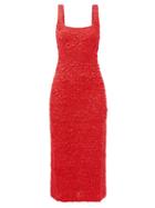 Mara Hoffman - Sloan Square-neck Ruched Dress - Womens - Red