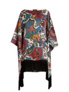Etro Graphic Paisley-print Fringe-trimmed Silk Top